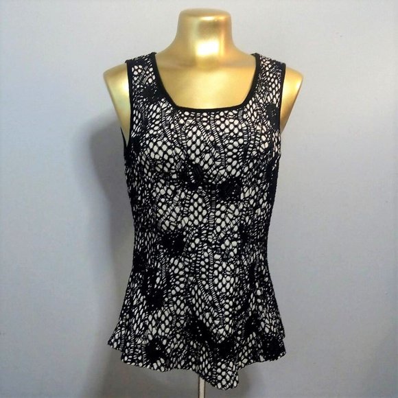 Black Lace Overlay Tank Top (xsm) - Picture 1 of 10